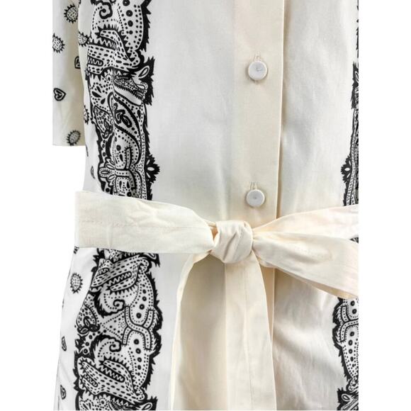 Chloé Bandana Printed Balloon-Sleeved Shirt Dress Sz FR 40/ US 8 NWOT - Picture 6 of 11